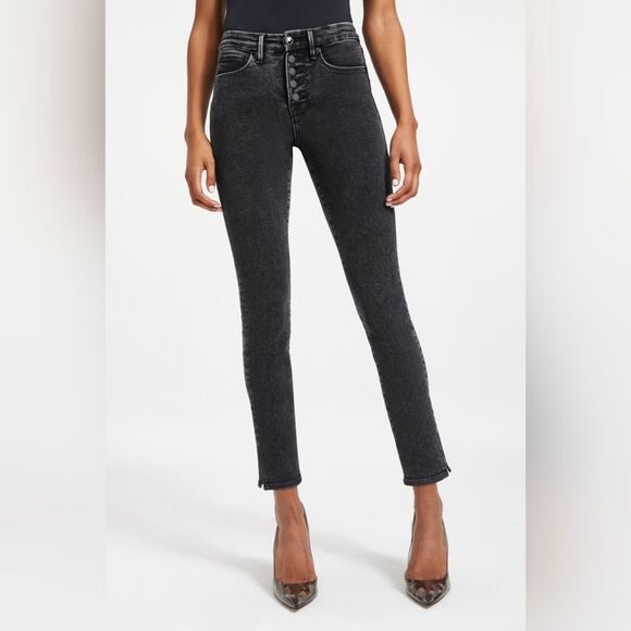 Good American Good Legs Crop w/ Mini Slit Black Sold at Revolve - Picture 1 of 11